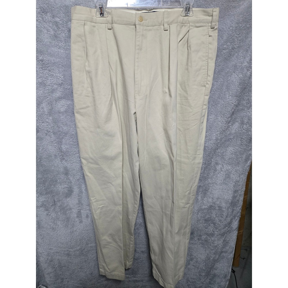 Polo Ralph Lauren Andrew Pant Mens 36x29 Khaki Pleated Chino Cotton Trousers